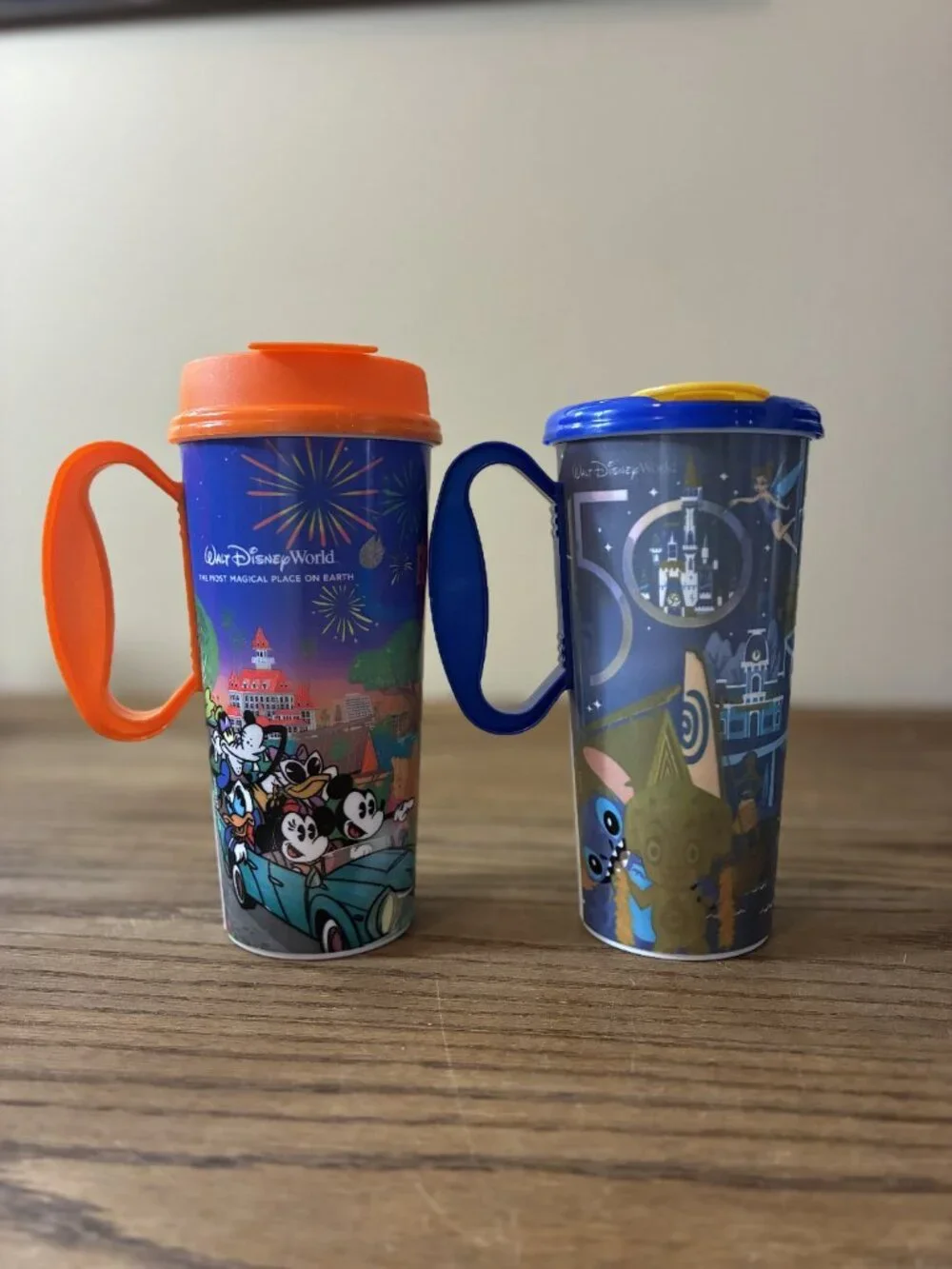 Walt Disney World Resort Reusable Refillable 16oz Mug; Lot of 4; Assorted